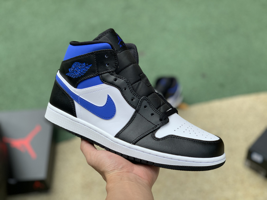 Jordan 1 Mid White Black Royal 554724-140