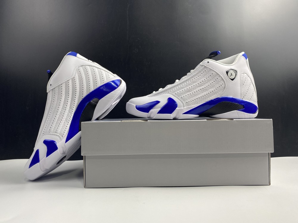 Jordan 14 Retro White Hyper Royal  487471-104
