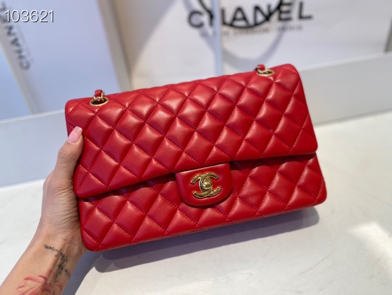 Chane1 CF Classic Flap bag red 25cm880780