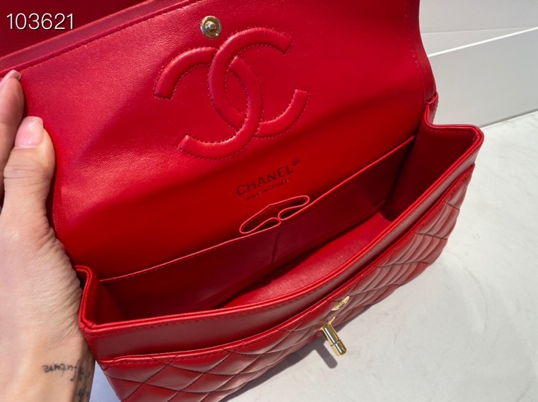 Chane1 CF Classic Flap bag red 25cm880780