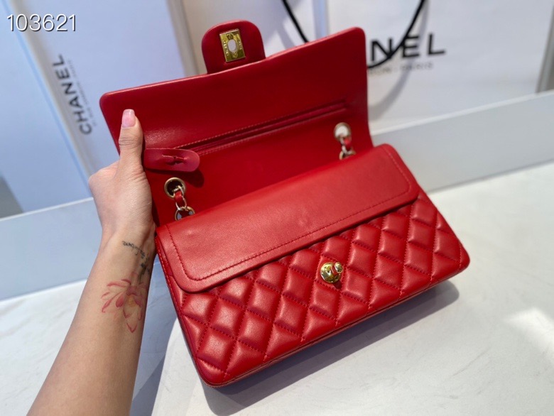 Chane1 CF Classic Flap bag red 25cm880780