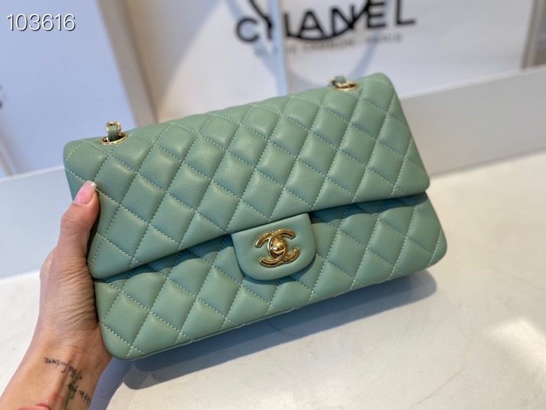 Chane1 CF Classic Flap bag green 25cm880780