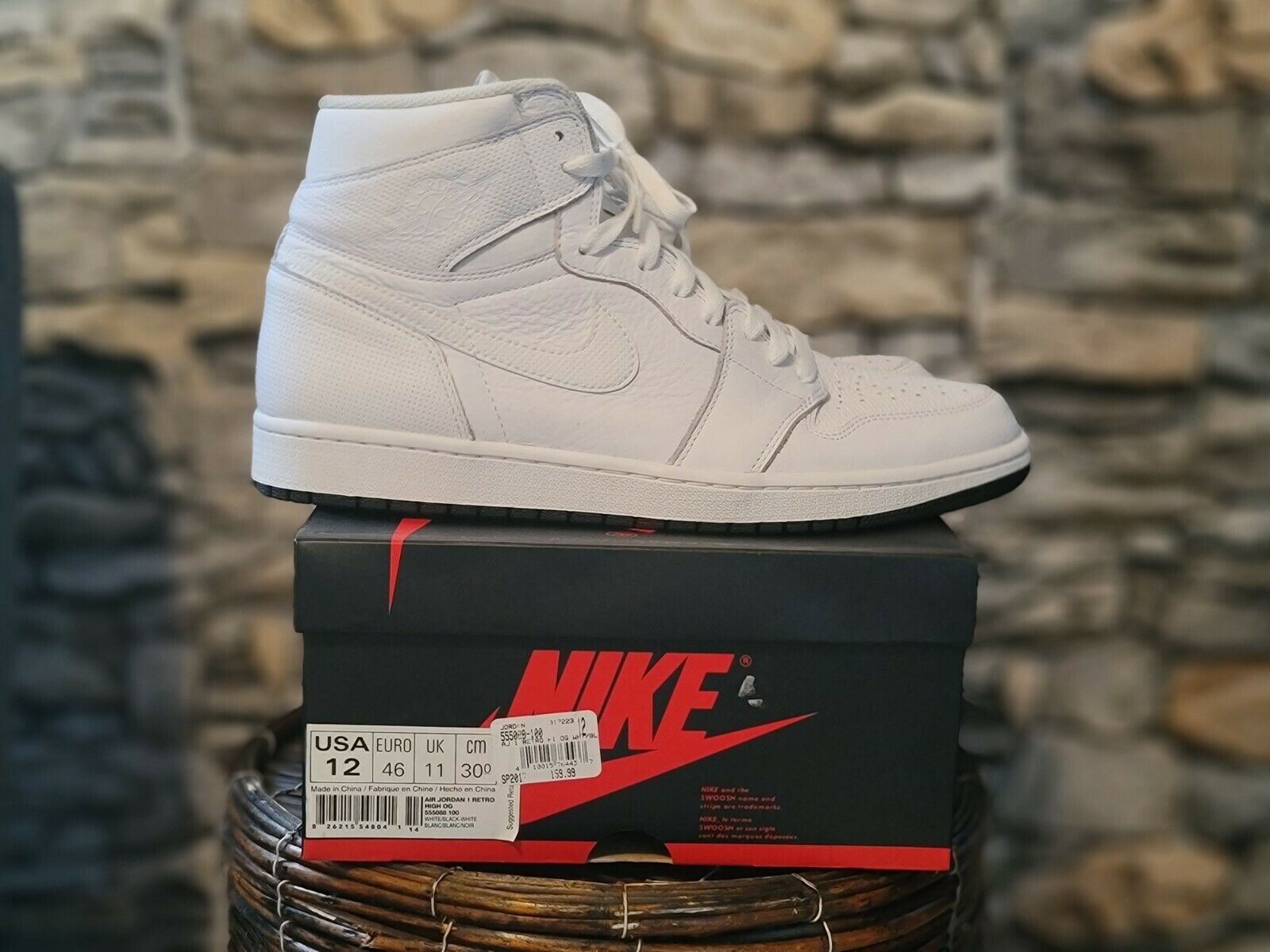 Air Jordan 1 Retro White Perforated 555088-100