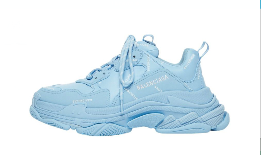 Ba1enc1aga All Over Logo Triple S Blue Grey  524039W2FA14090