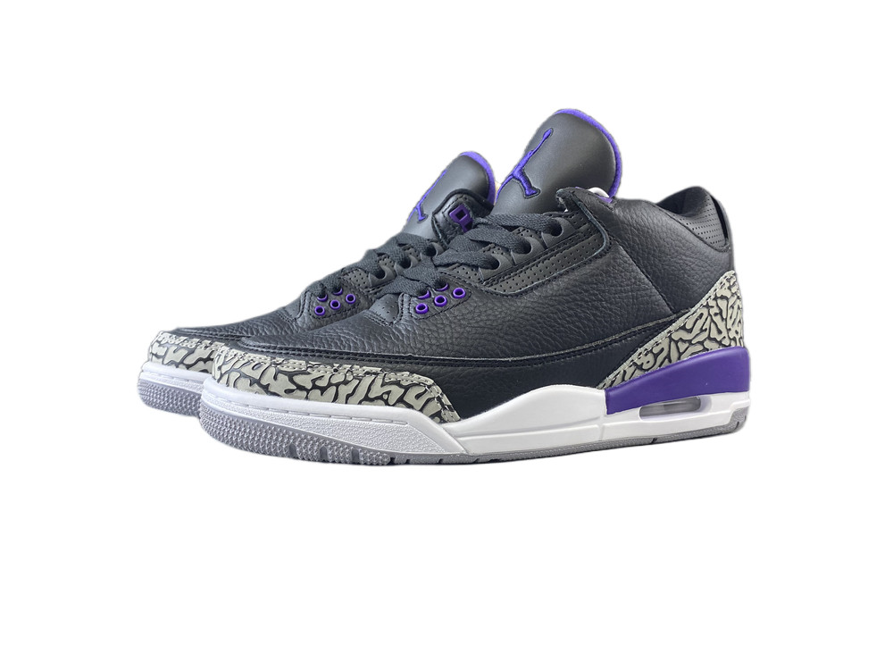 Jordan 3 Retro Black Court Purple