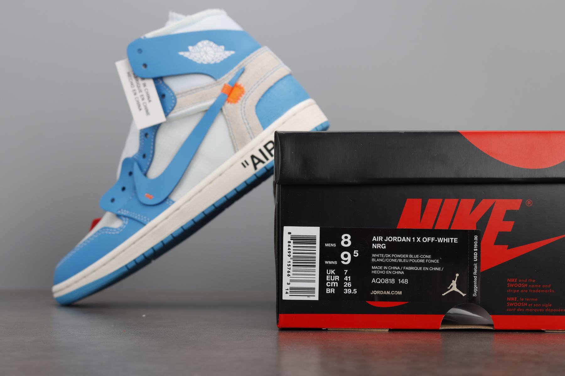 Jordan 1 Retro High Off-White University Blue AQ0818-148