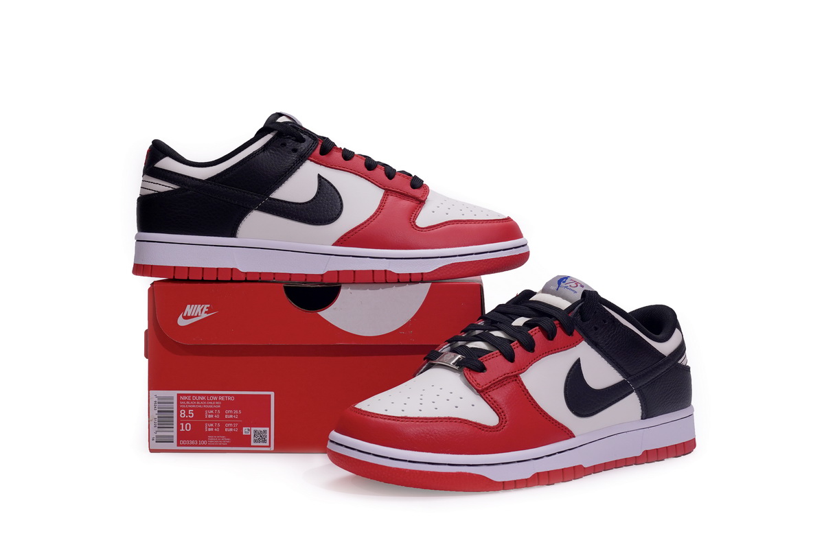Nike Dunk Low EMB NBA 75th Anniversary Chicago  DD3363-100
