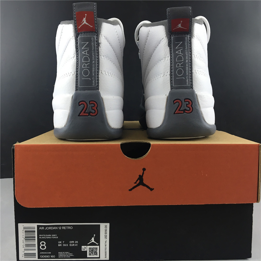 Jordan 12 Retro White Dark Grey 130690-160