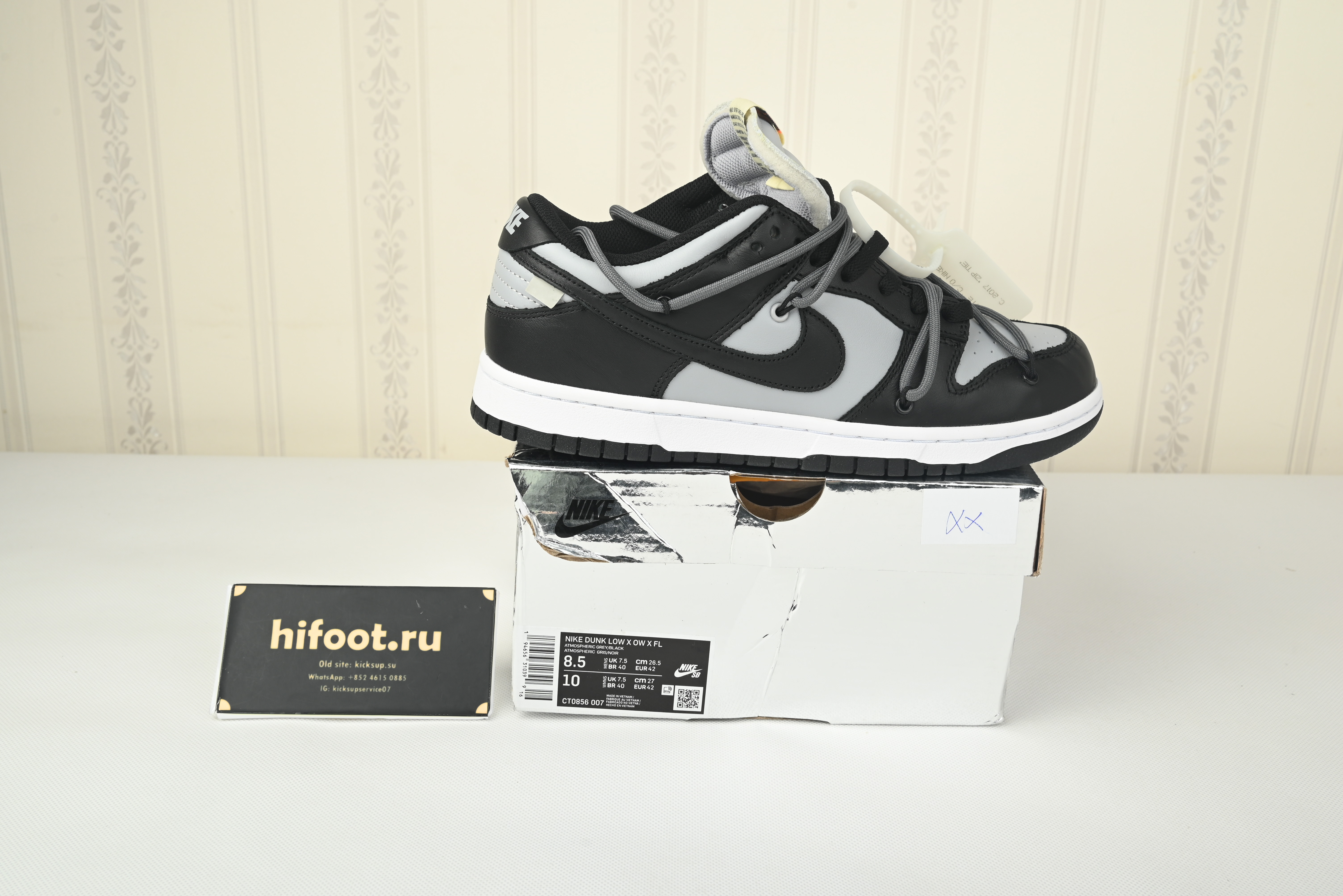 Off White Nike Dunk low Grey Black CT0856-007