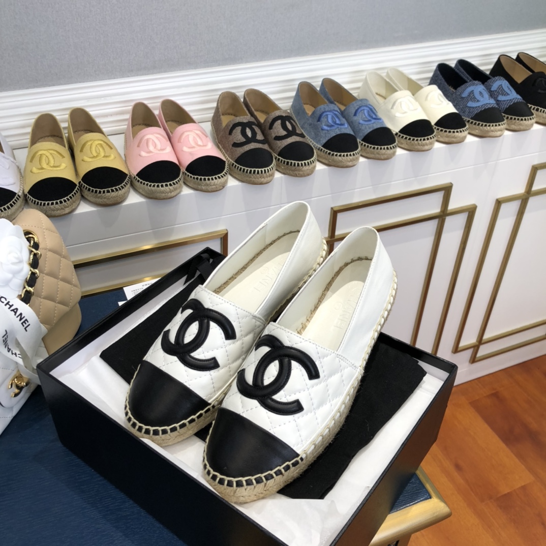 Chane1 Lambskin CC Espadrilles 2022070204
