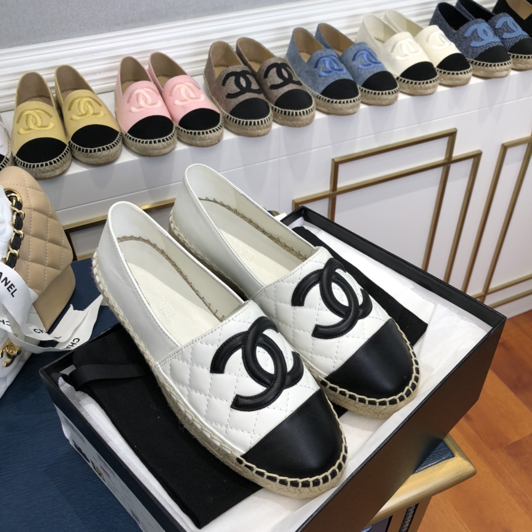 Chane1 Lambskin CC Espadrilles 2022070204