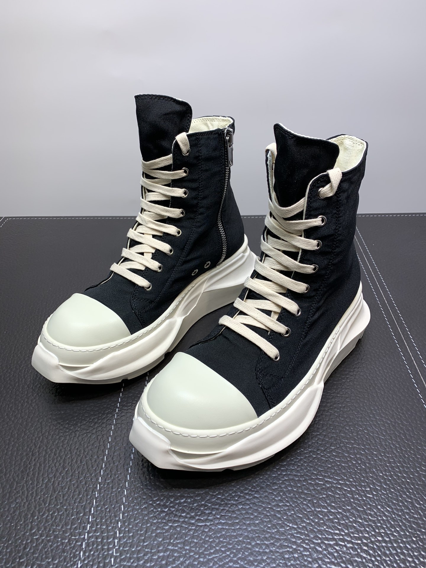 Rick Owens Abstract High Top Black Milk