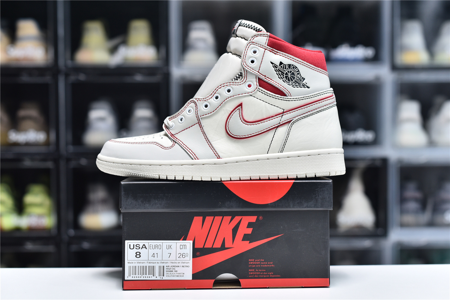 Jordan 1 Retro High Phantom Gym Red  555088-160