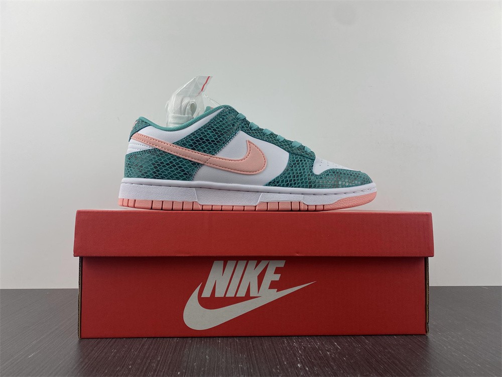 Nike Dunk Low Snakeskin Washed Teal Bleached Coral DR8577-300
