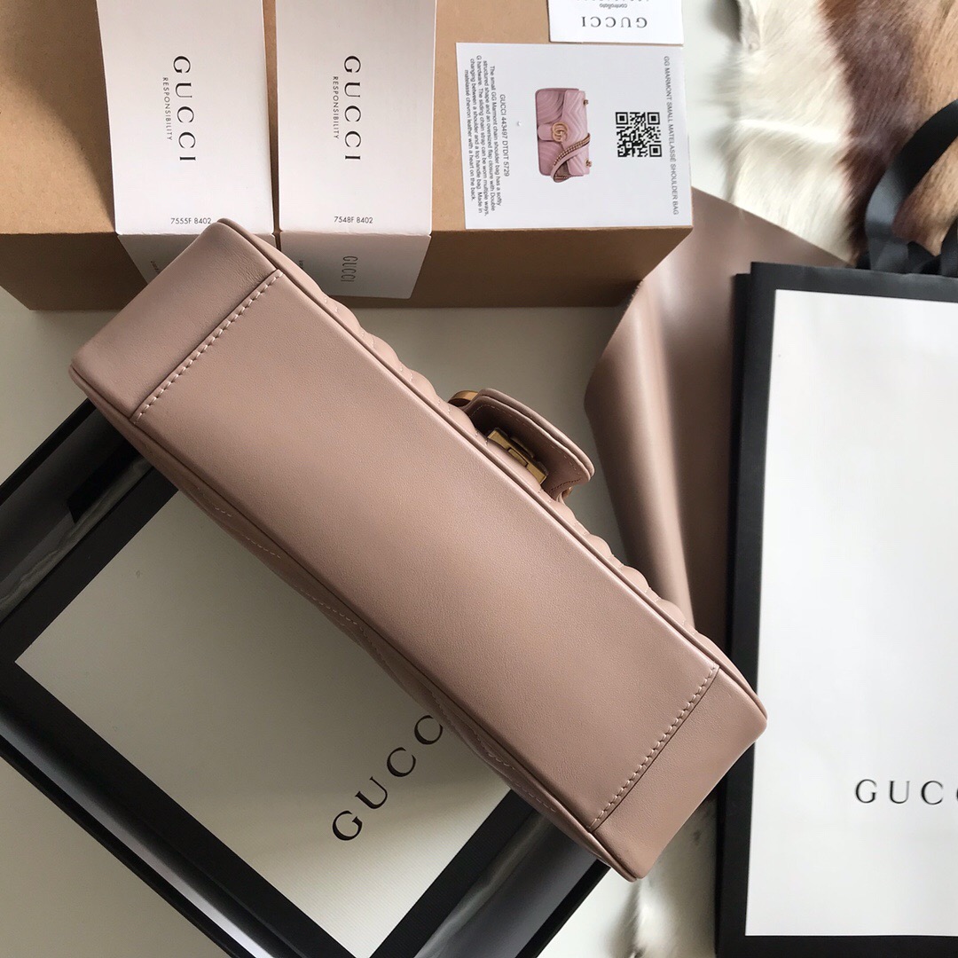 GvCCI GG Marmont small matelassé shoulder bag 443497 10W x 6H x 3D