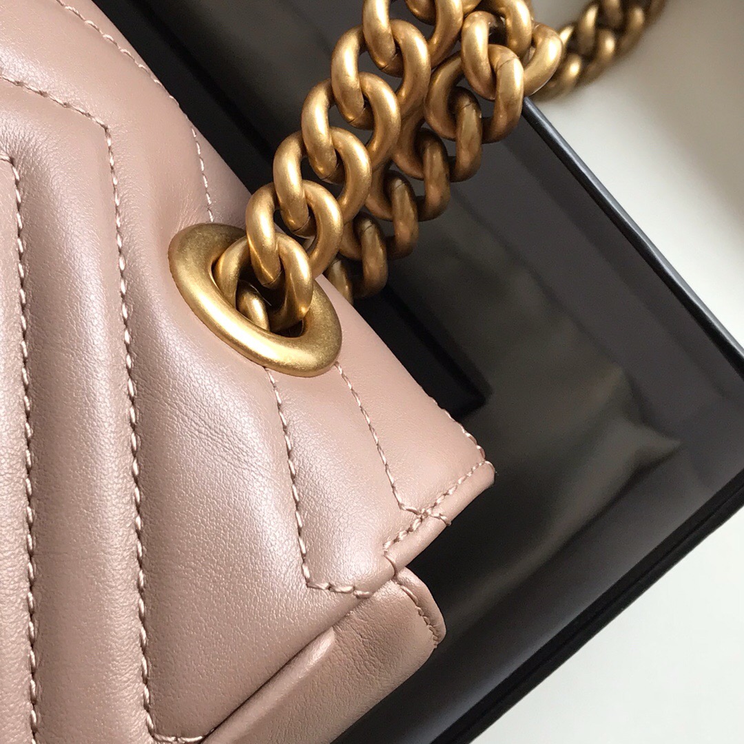 GvCCI GG Marmont small matelassé shoulder bag 443497 10W x 6H x 3D