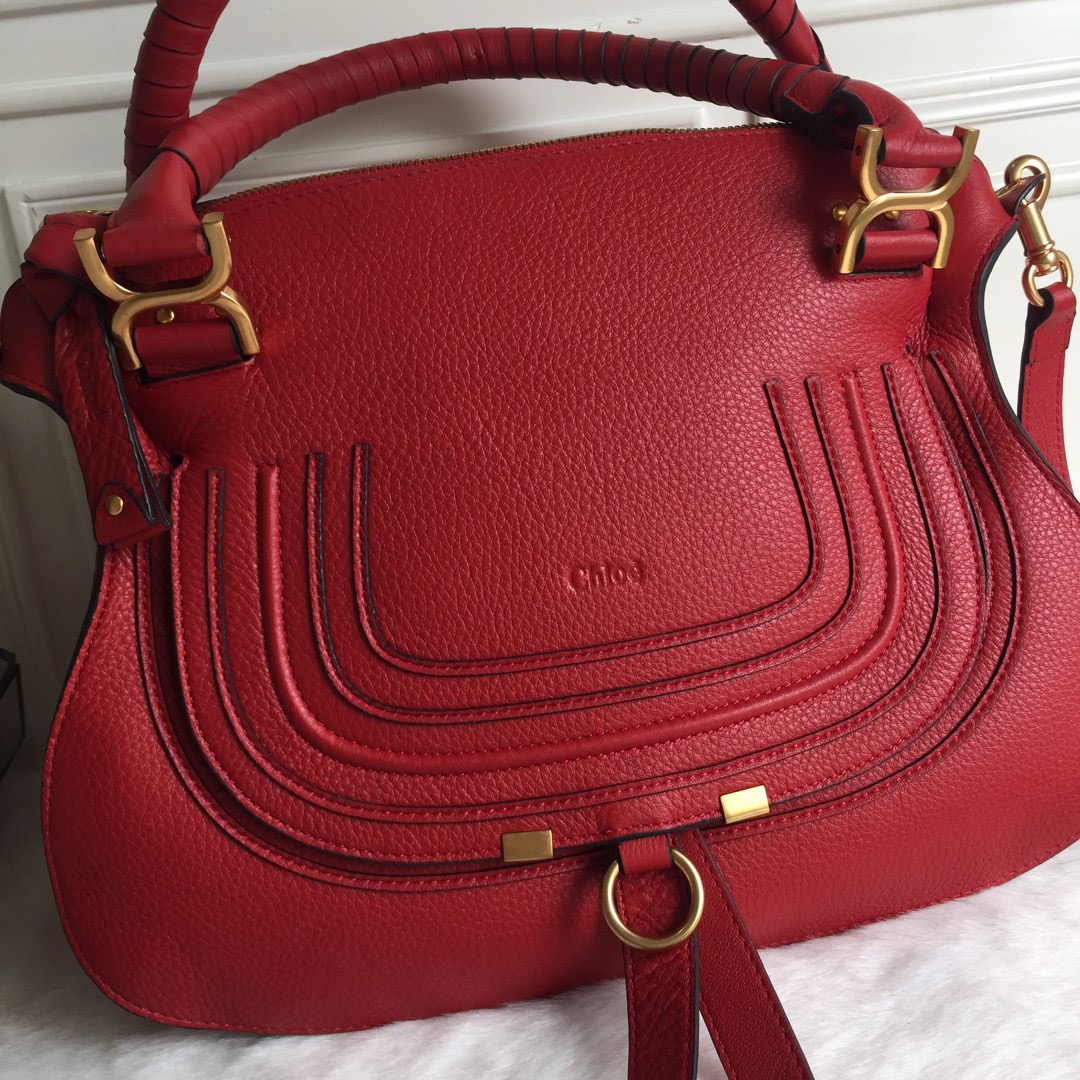 Chole Marcy bag red 36*12*28CM