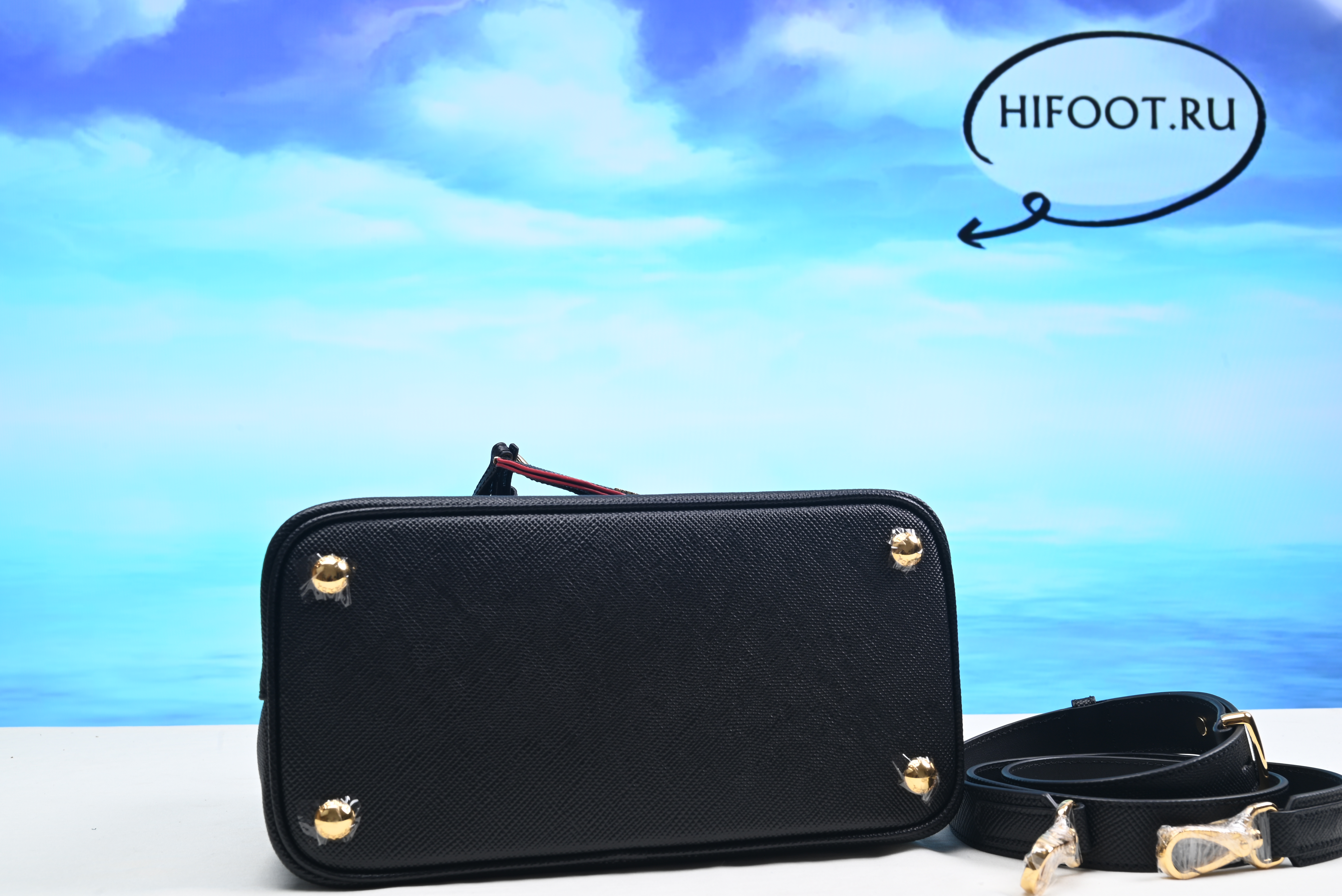 Pra*a double saffiano leather mini bag 26*13*19.5cm
