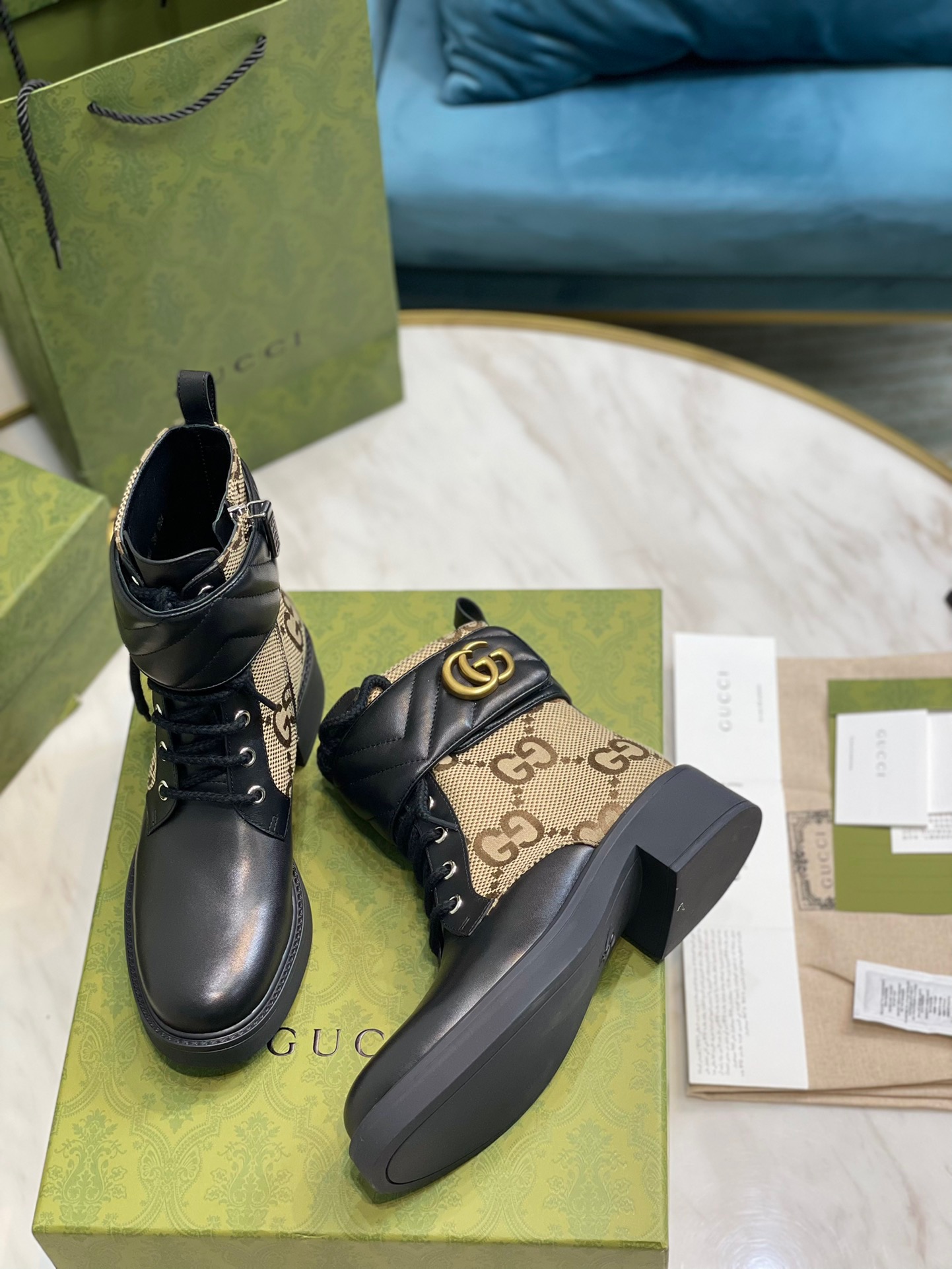G*u*i women''s ankle boots with double g 2023120402