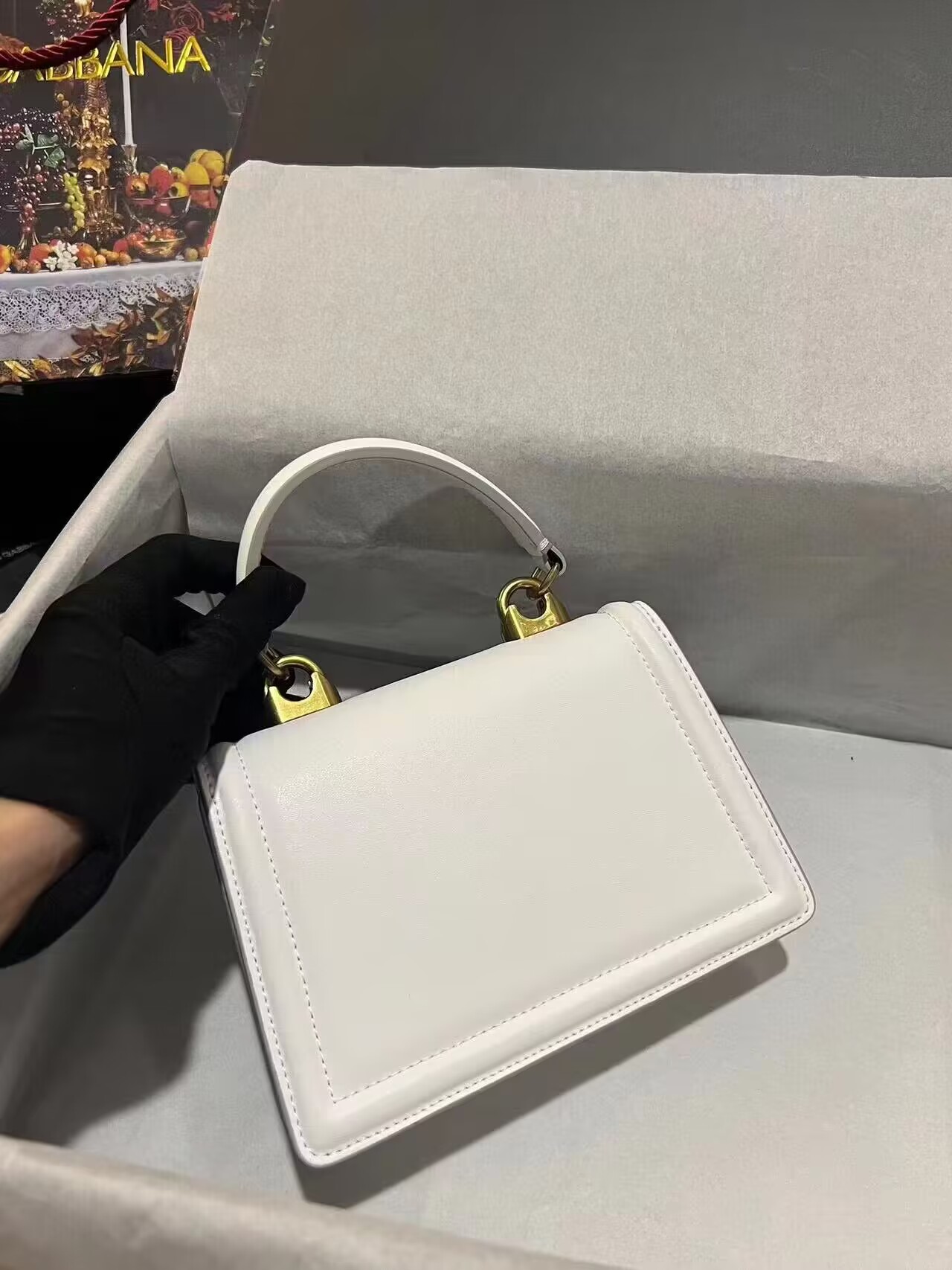 Dolce & Gabbana Devotion Envelope Top Handle Bag White 24CM