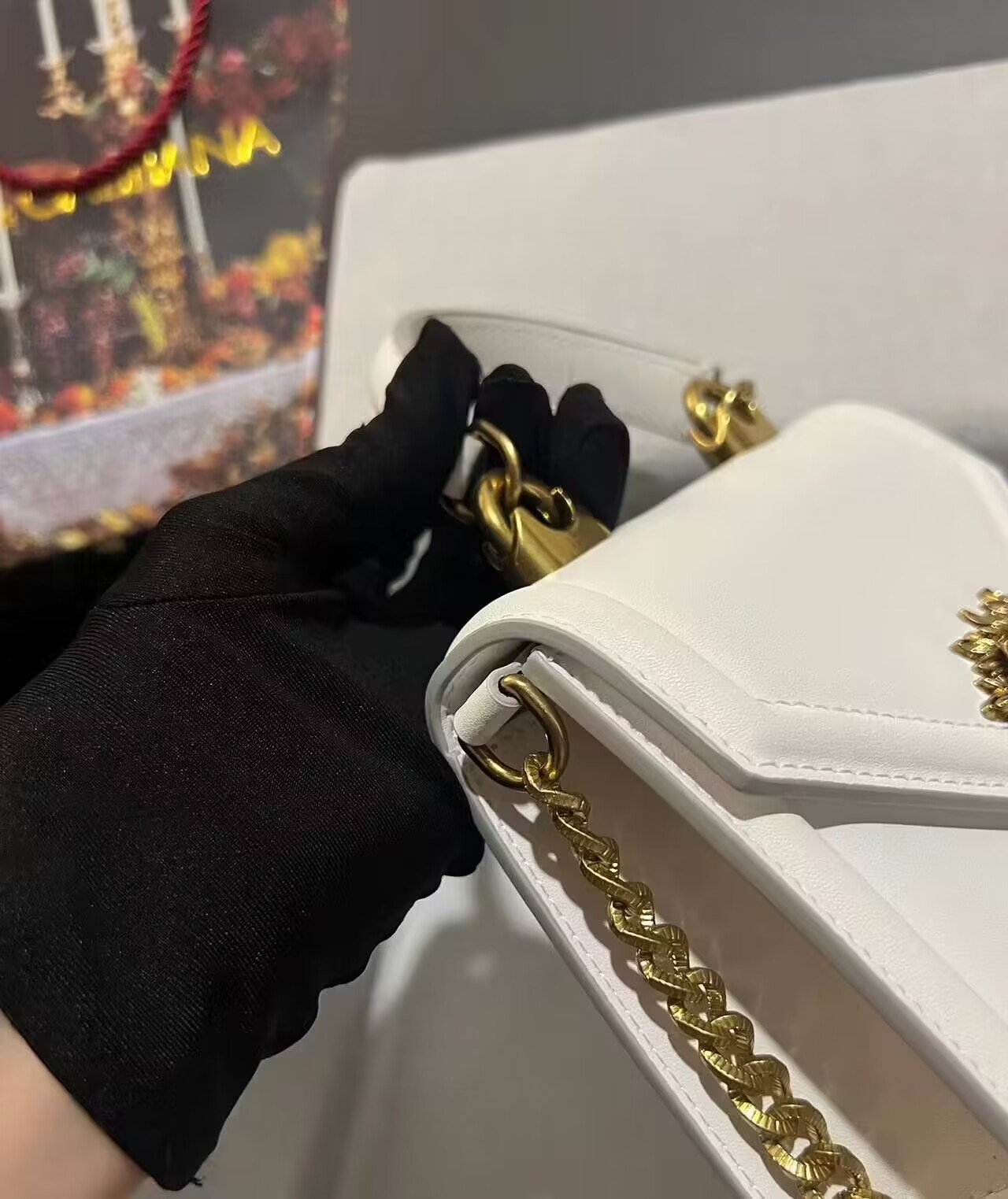 Dolce & Gabbana Devotion Envelope Top Handle Bag White 24CM