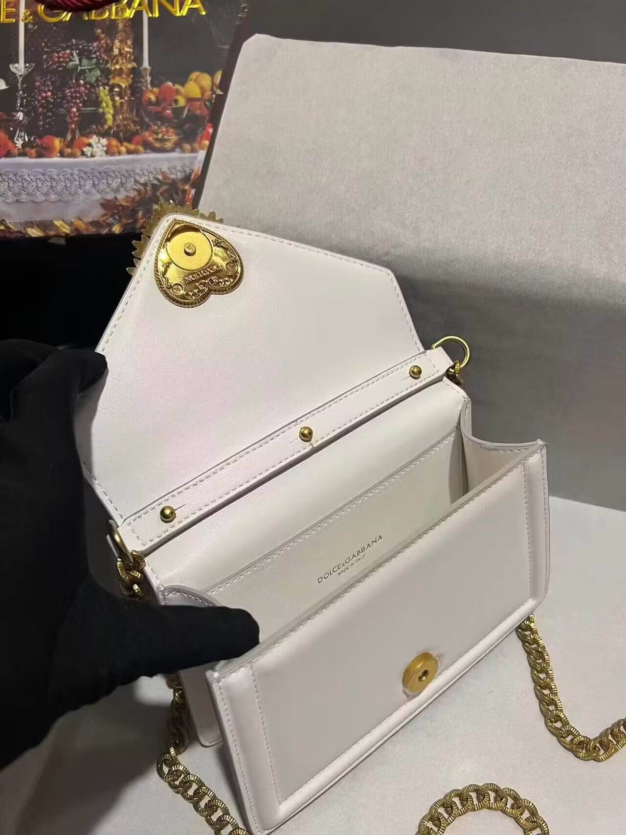 Dolce & Gabbana Devotion Envelope Top Handle Bag White 24CM