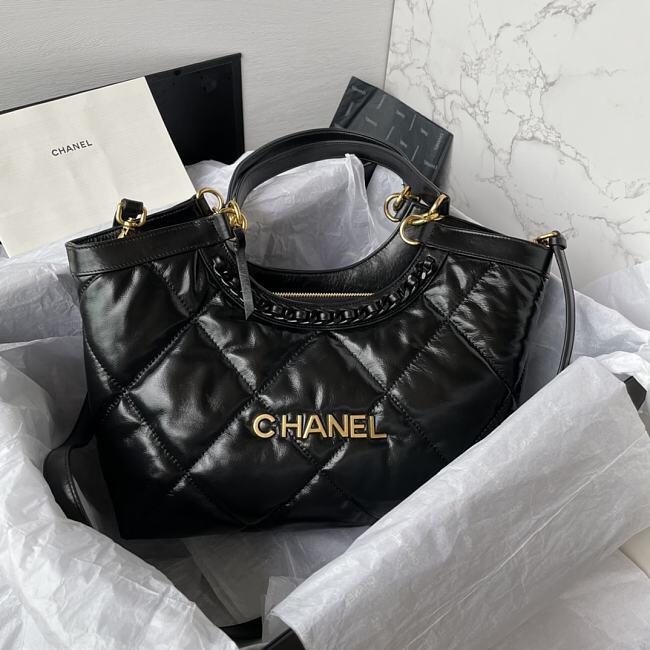 Ch*el 23 bag in black 38cm