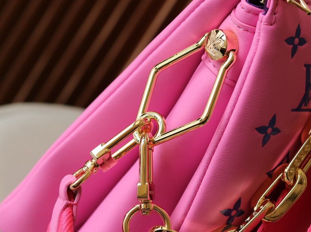 l**is V*t*n pm pochette coussin pink and blue 26x20x12cm