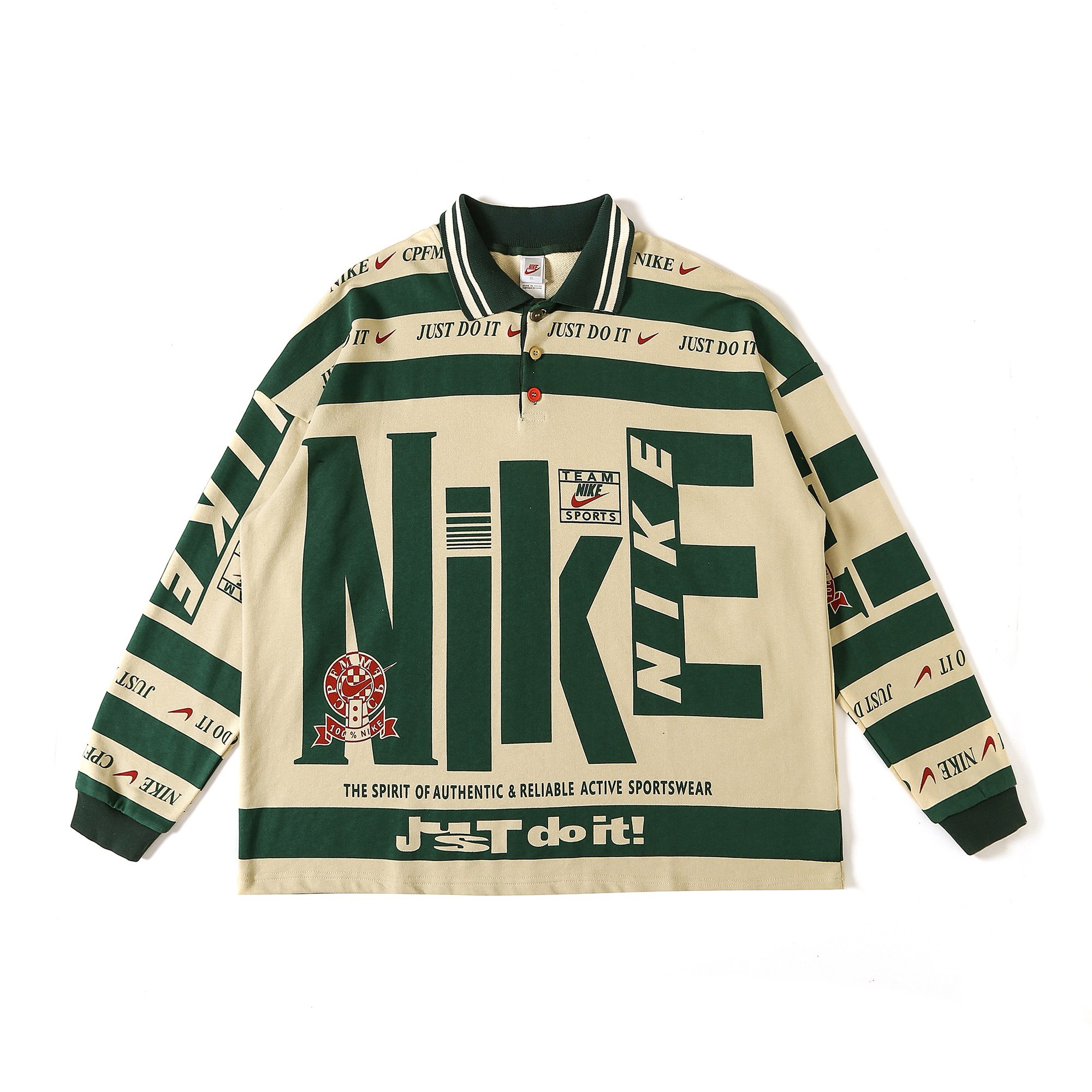 Nike X Cactus plant flea market longsleeve polo natural cpfm