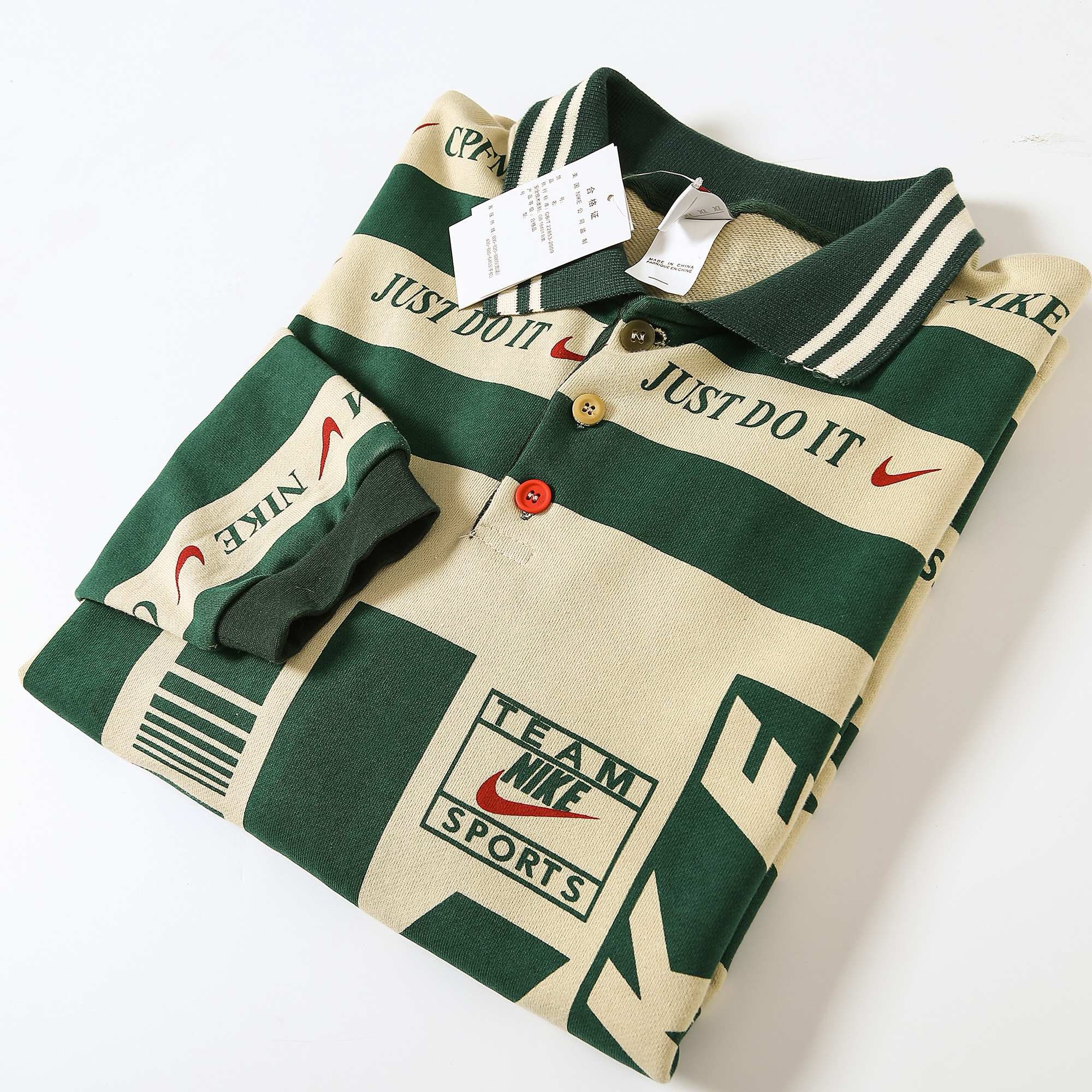 Nike X Cactus plant flea market longsleeve polo natural cpfm