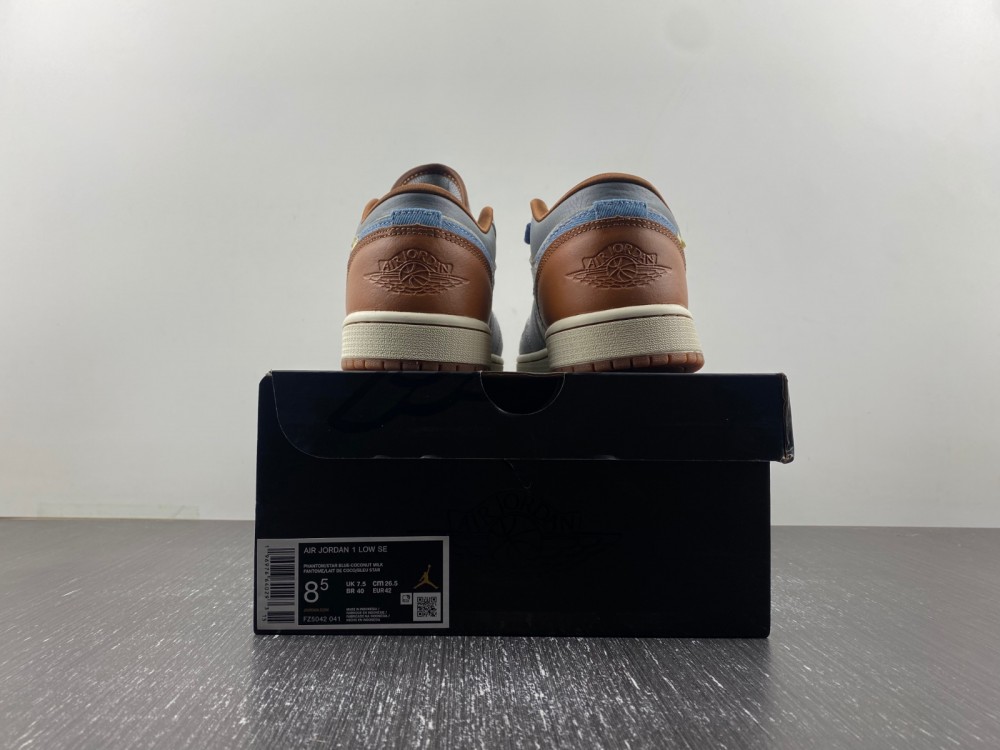 Air Jordan 1 Low SE Phantom Repaired Denim Swoosh  FZ5042-041