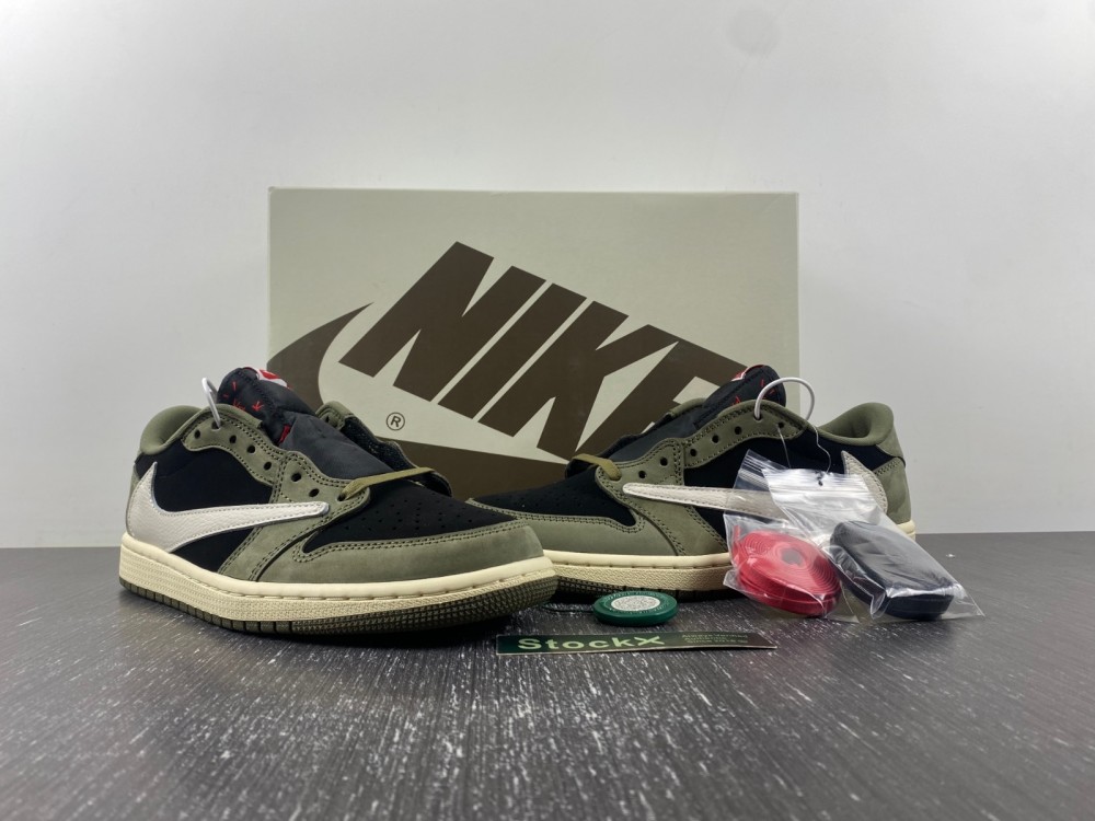 TRAVIS SCOTT X AIR JORDAN 1 LOW OG BLACK OLIVE DM7866-002