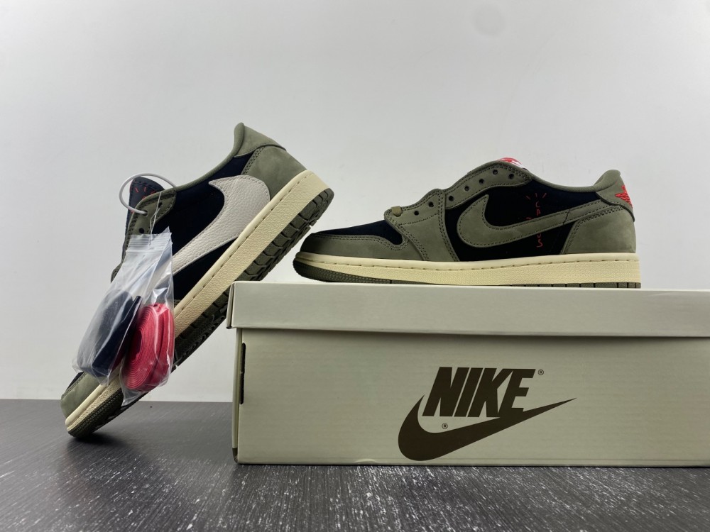 TRAVIS SCOTT X AIR JORDAN 1 LOW OG BLACK OLIVE DM7866-002