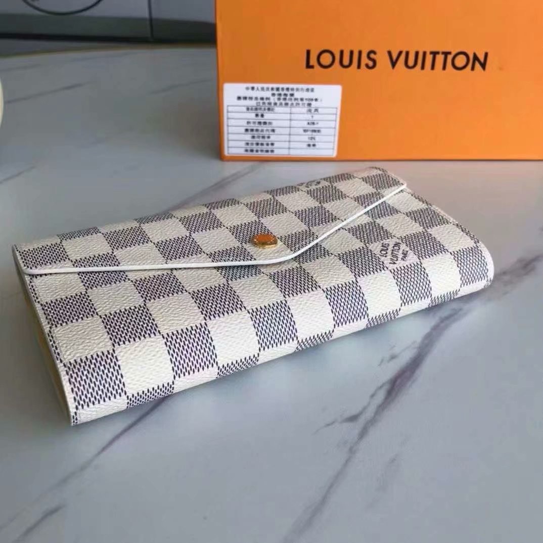 lv l**is V*t*n damier azur canvas n63208 sarah wallet