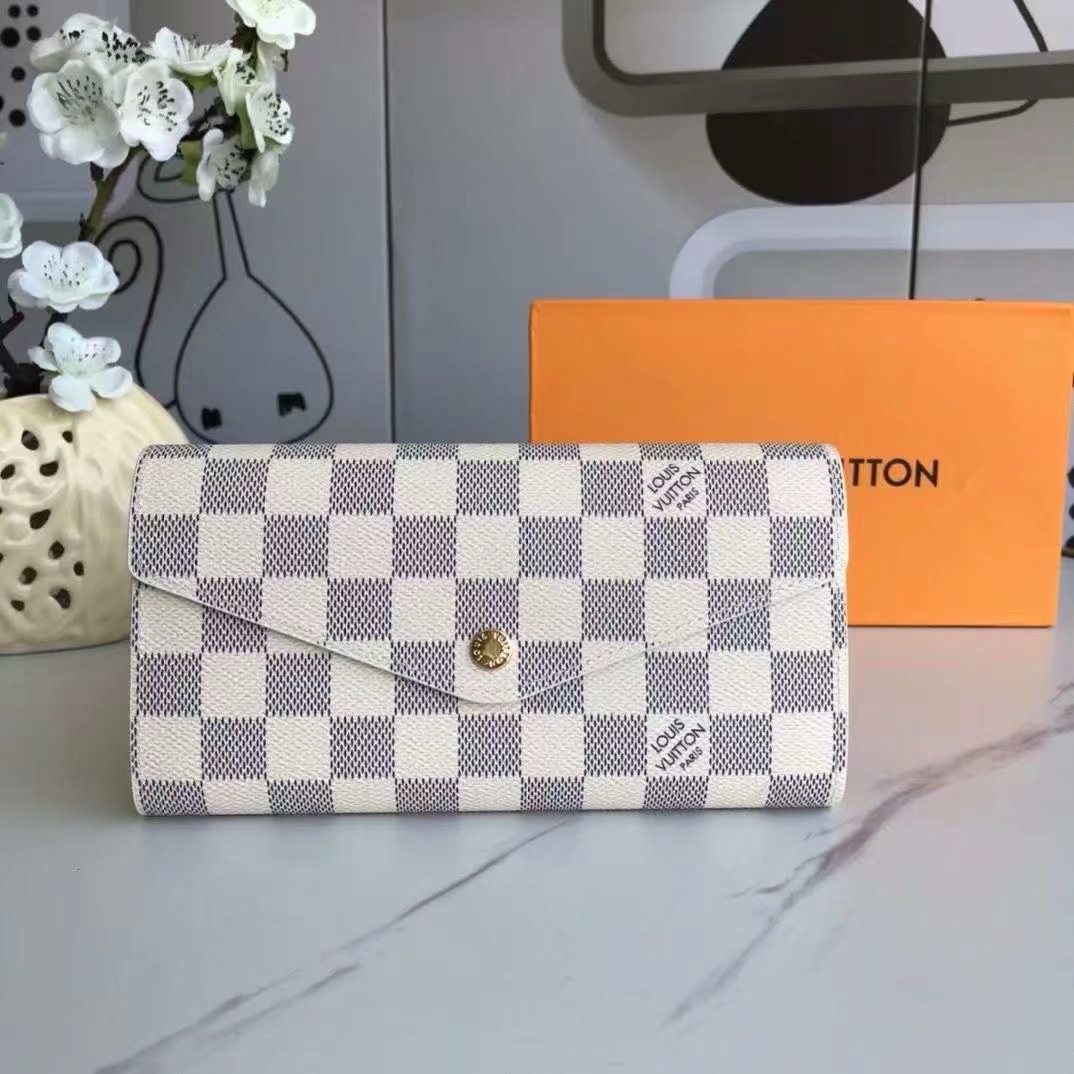 lv l**is V*t*n damier azur canvas n63208 sarah wallet