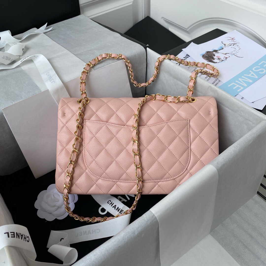 Ch*el classic double flap bag quilted iridescent calfskin medium 25cm