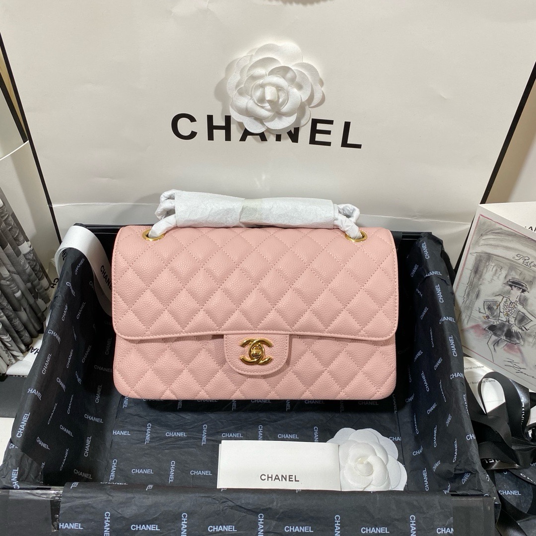 Ch*el classic double flap bag calfskin medium 25cm