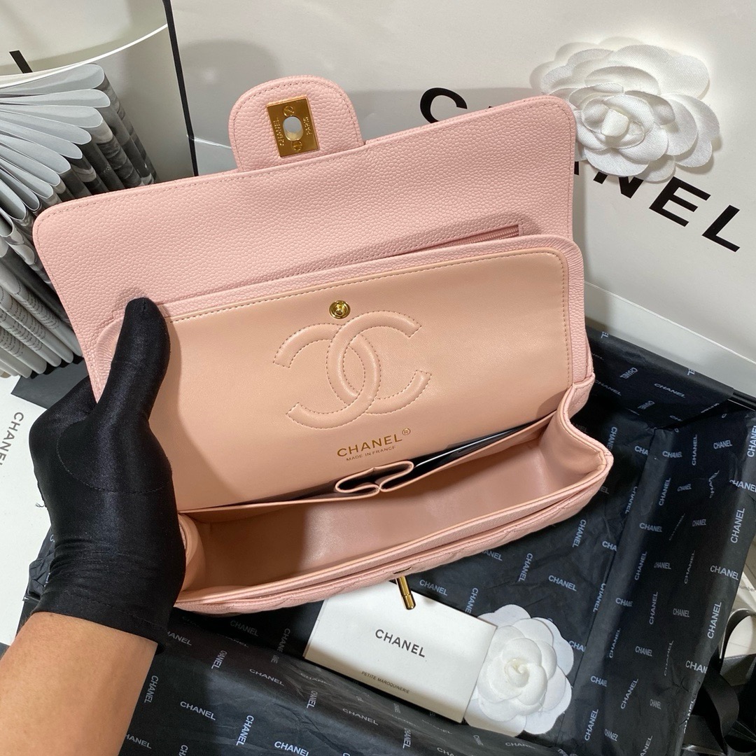 Ch*el classic double flap bag calfskin medium 25cm