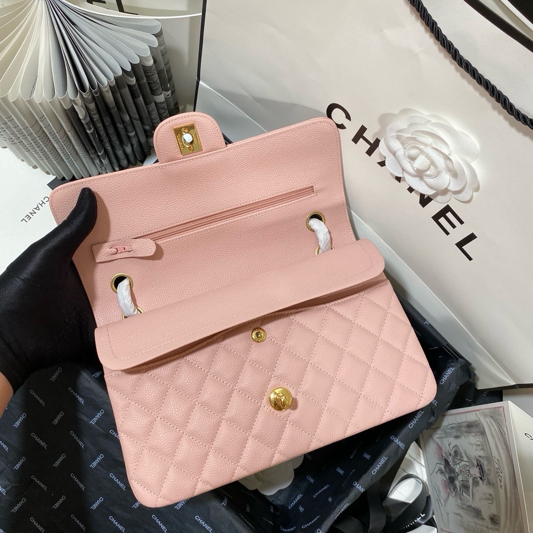 Ch*el classic double flap bag calfskin medium 25cm