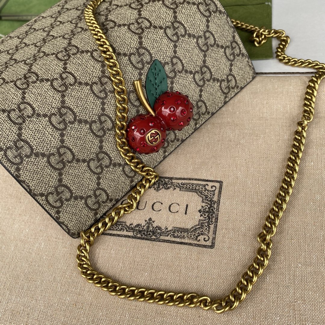 g*u*i gg S*p*e mini bag with cherries 16.5cm