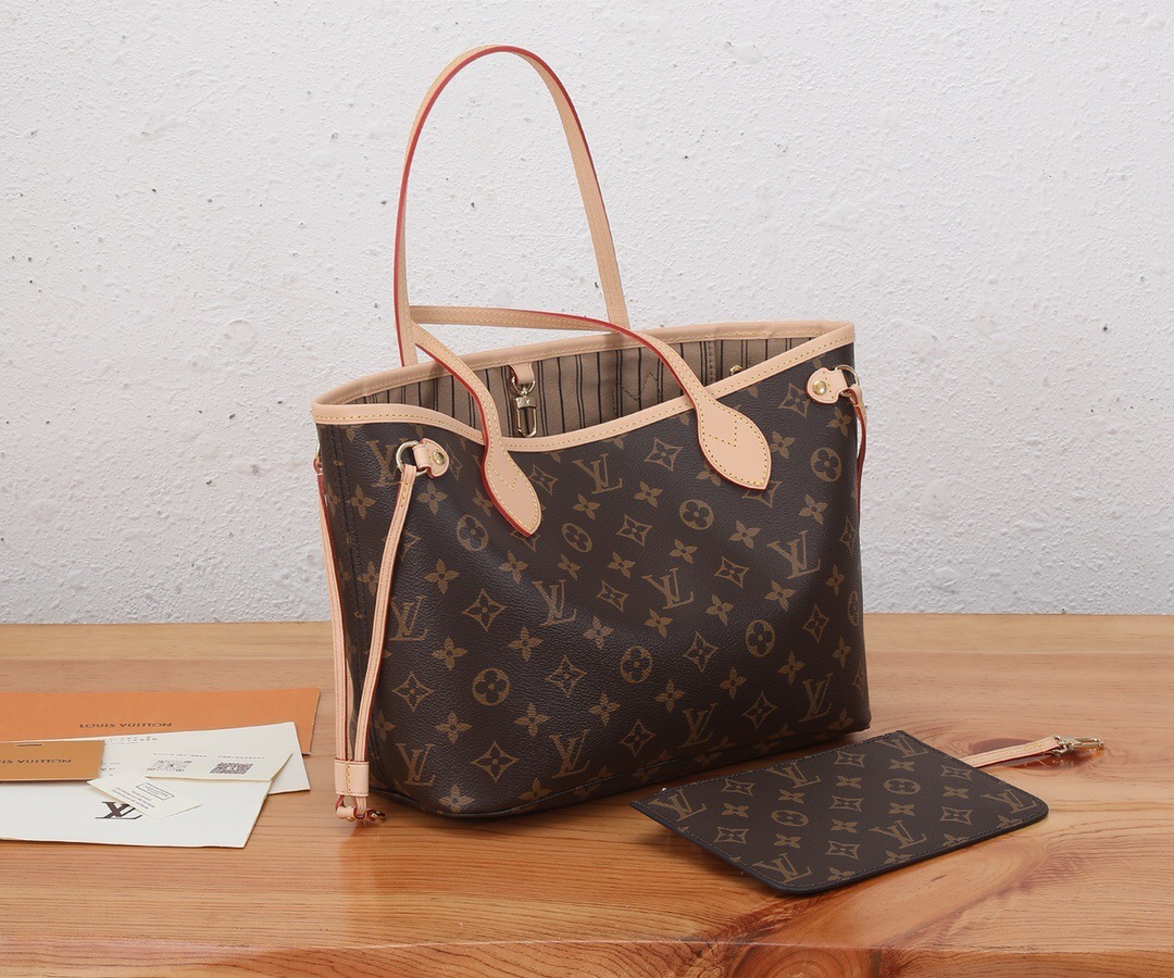 lv l**is V*t*n m41000 neverfull pm shoulder bag monogram canvas 29cm x 22cm x 13cm