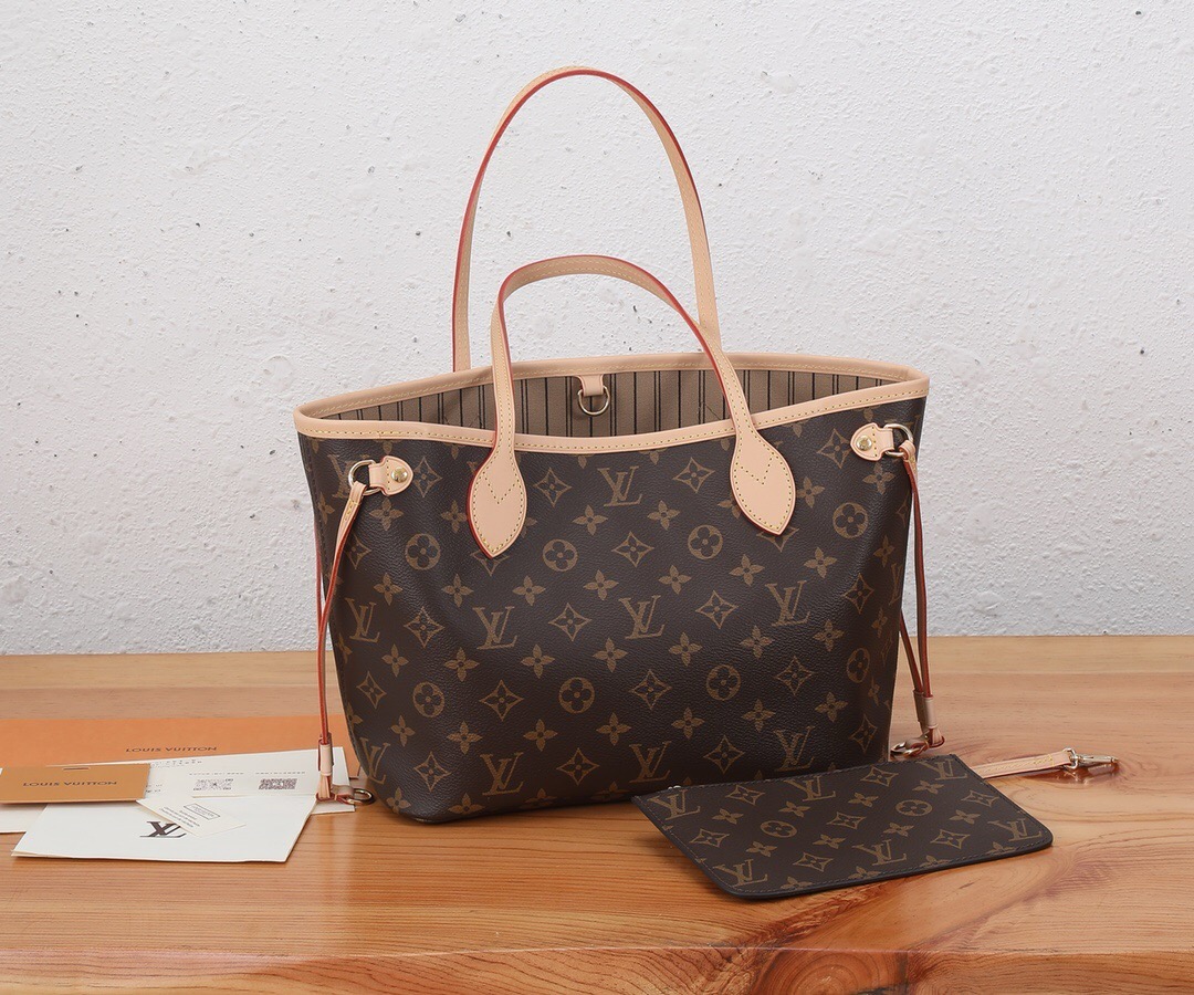 lv l**is V*t*n m41000 neverfull pm shoulder bag monogram canvas 29cm x 22cm x 13cm