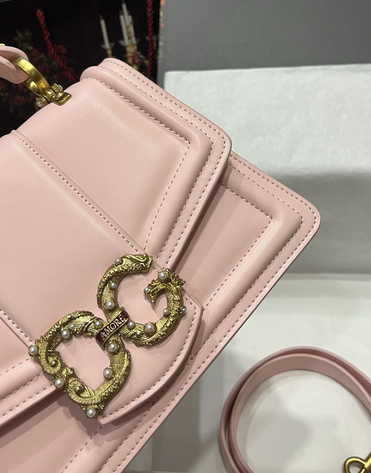 Dolce & Gabbana Amore Shoulder Bag pink  27CM