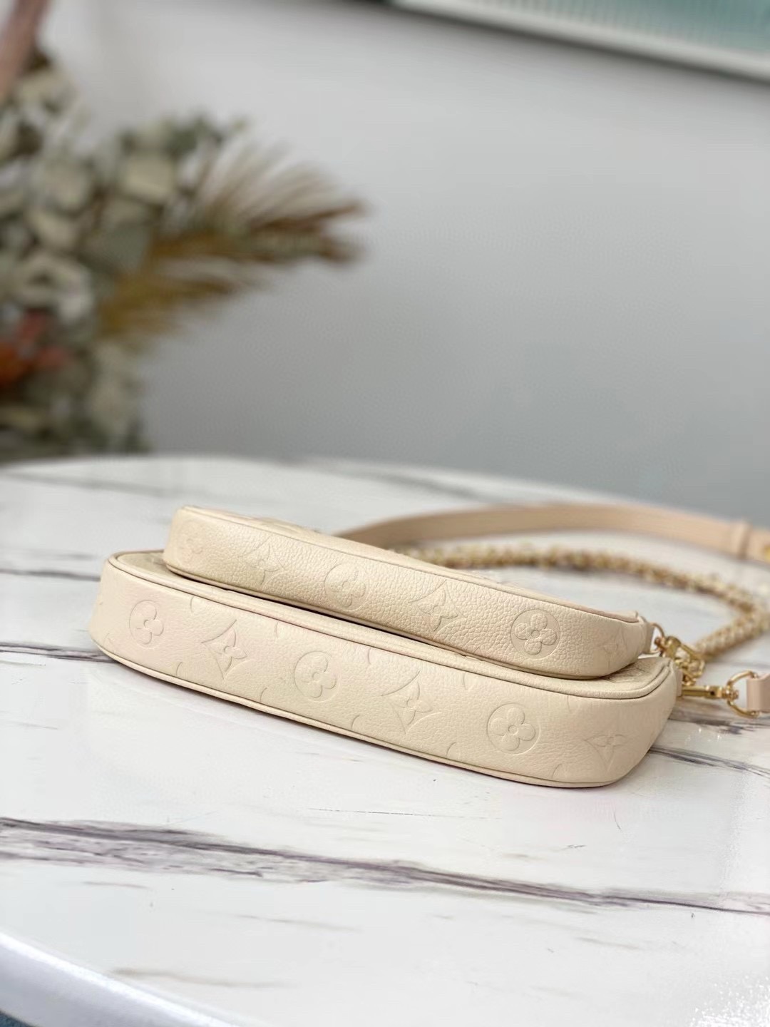 LV Monogram Empreinte Multi Pochette Accessoires Cream 23.5*13*4.5CM