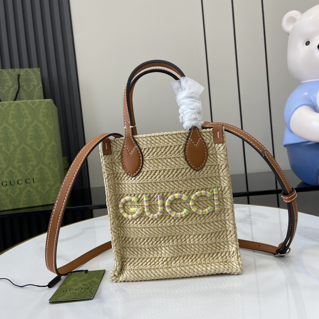 G*u*i lido raffia mini 14*18.5*8cm