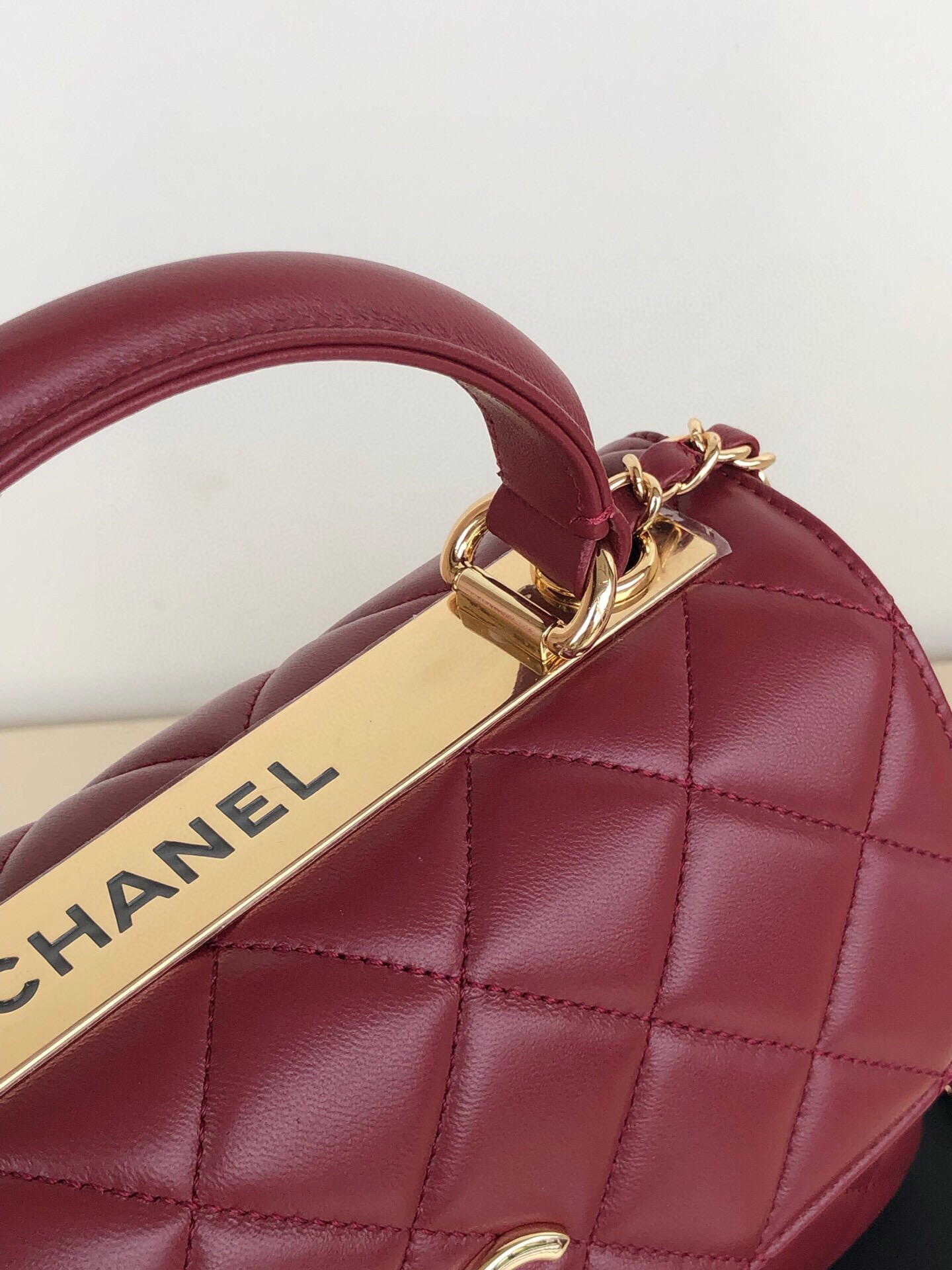 Ch*el flap bag with top handle 92236 25cm
