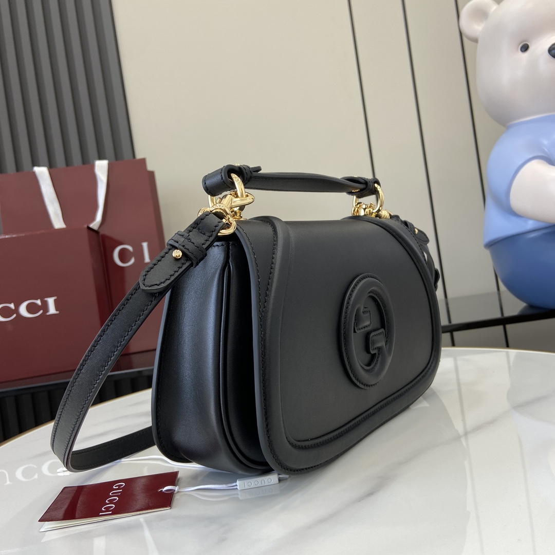 G*u*i blondie medium top handle bag  black 27x17x7cm