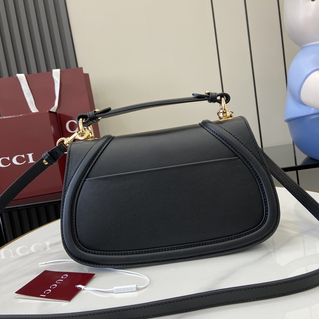 G*u*i blondie medium top handle bag  black 27x17x7cm