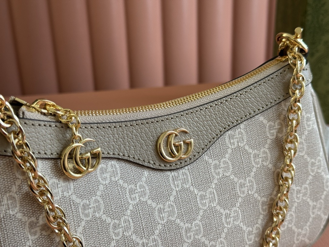 G*u*i ophidia small shoulder bag beige and white gg  25*15.5*6cm