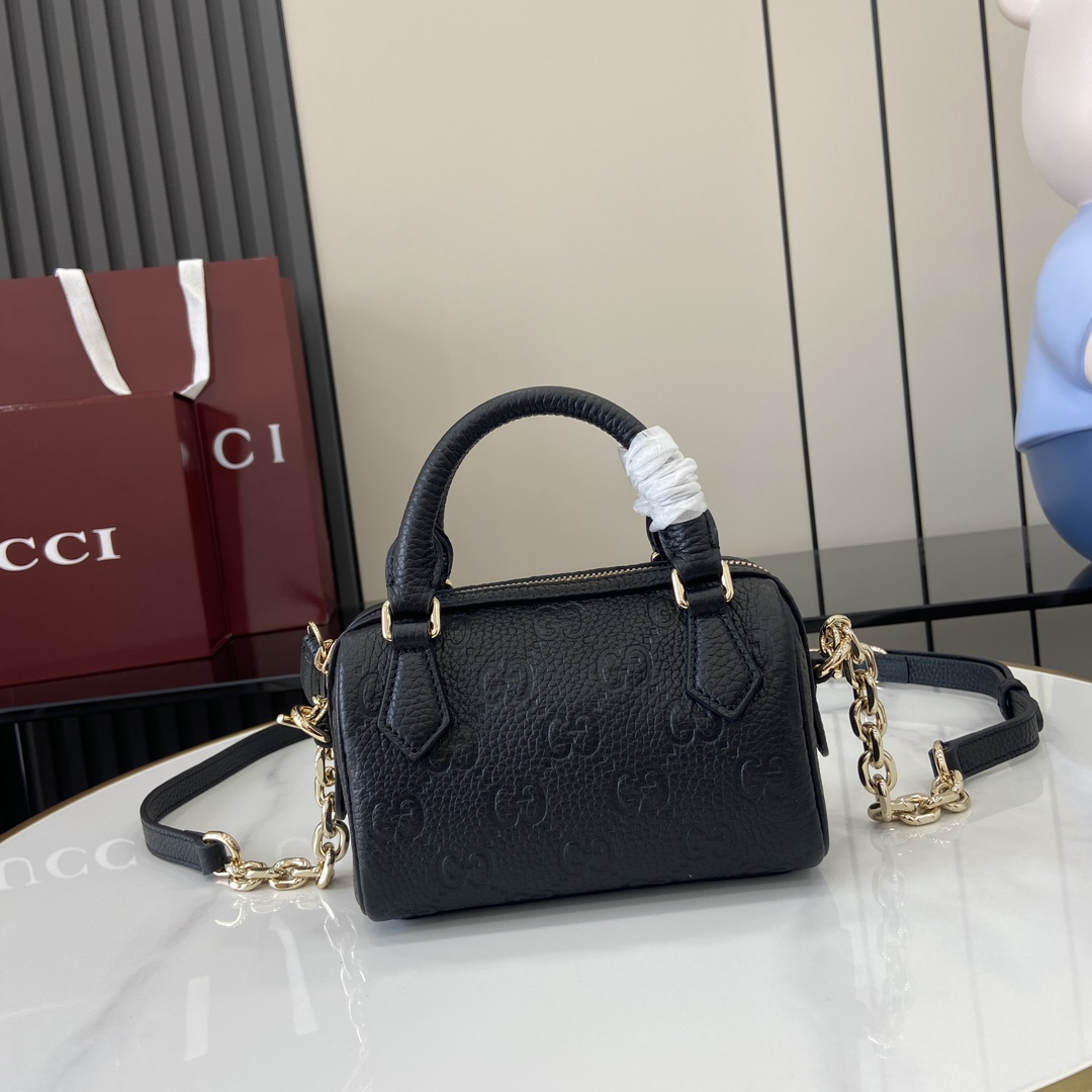 g*u*i gg emblem S*per mini top handle bag 16.5x10x8cm